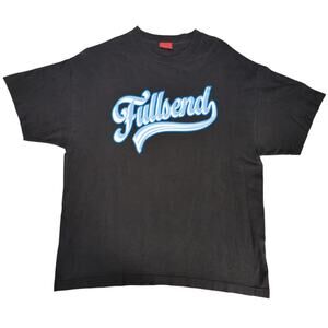 Full Send Mens XL Black Graphic Tee Shirt Blue Logo 100 Cotton Streetwear